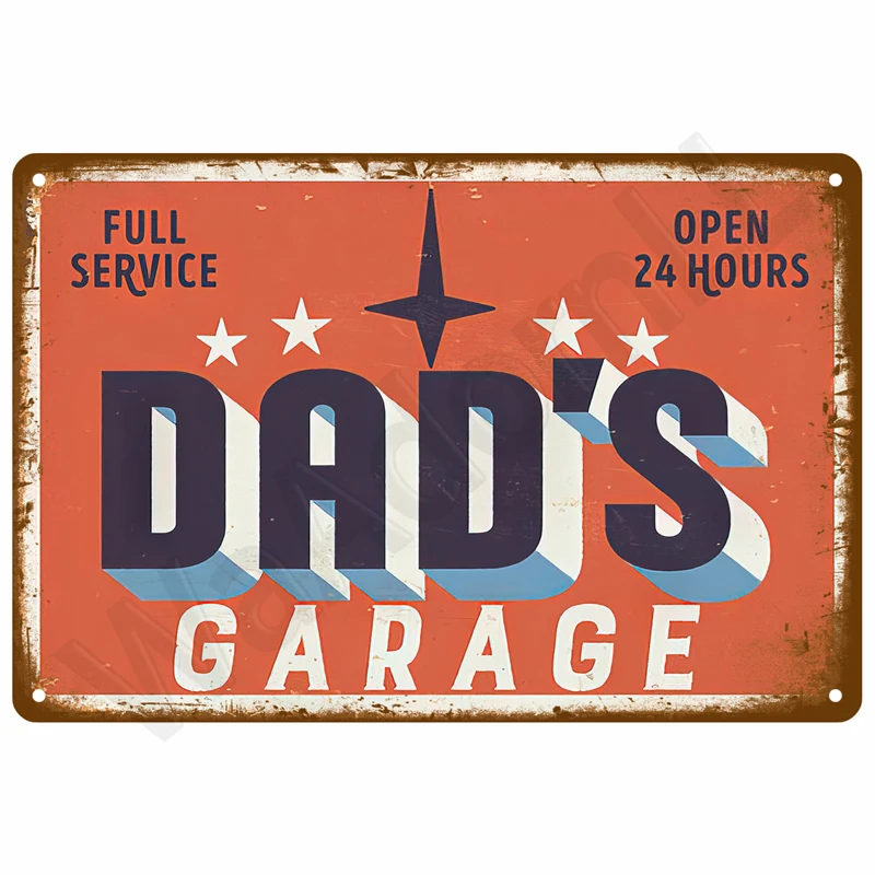 Retro Tin Sign Wall Art - Vintage Aesthetic Metal Plate Decor