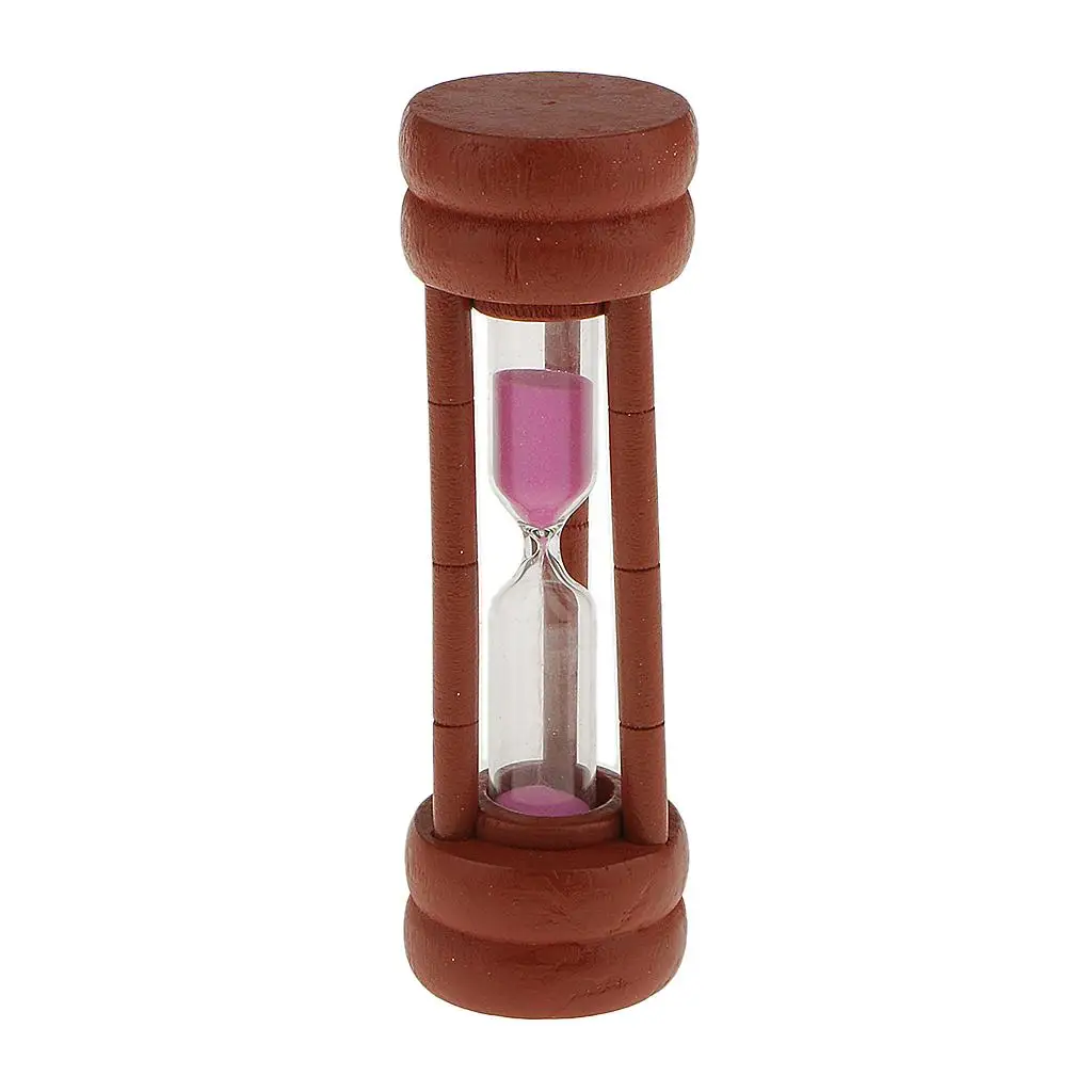 Maroon Wood Sandglass Timer Brushing Special Needs Therapy Math Exercising Hourglass 1,2,3,5 Minutes 2