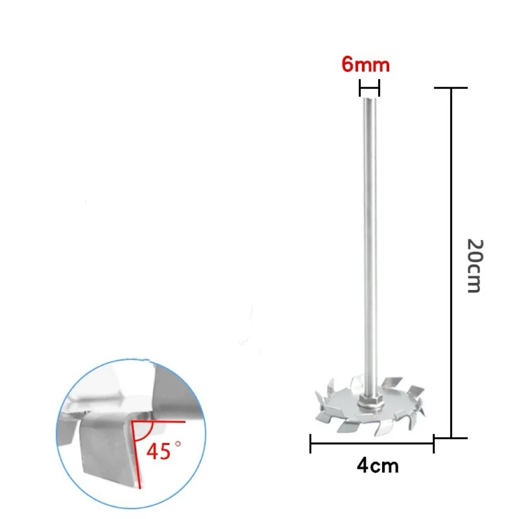 1set Laboratory 304 Stainless Steel Sawtooth Disc Stirrer Dispersive disc Agitator with Stirring Rod