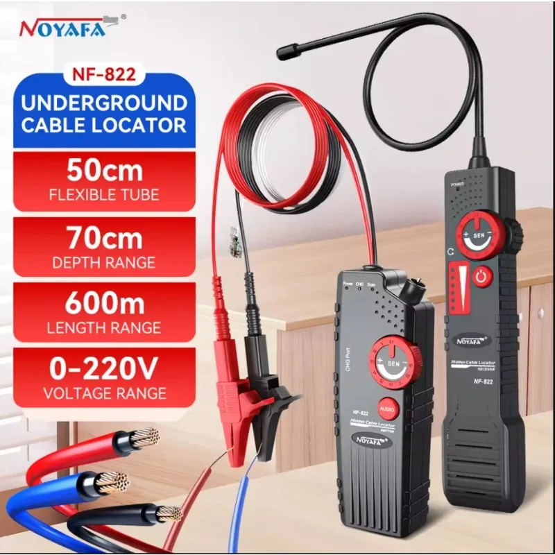 NF-822 underground cable tracker anti-interference cable locator high & low voltage wire tracker tester line finder