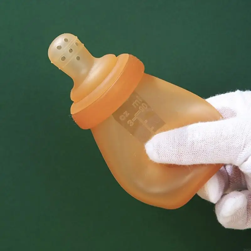 R66D 실리콘 이유식 피더 스푼 90ml 6개월 이상의 를 위한 편리한 고형 식품과 야간 액체 수유를 즐기세요