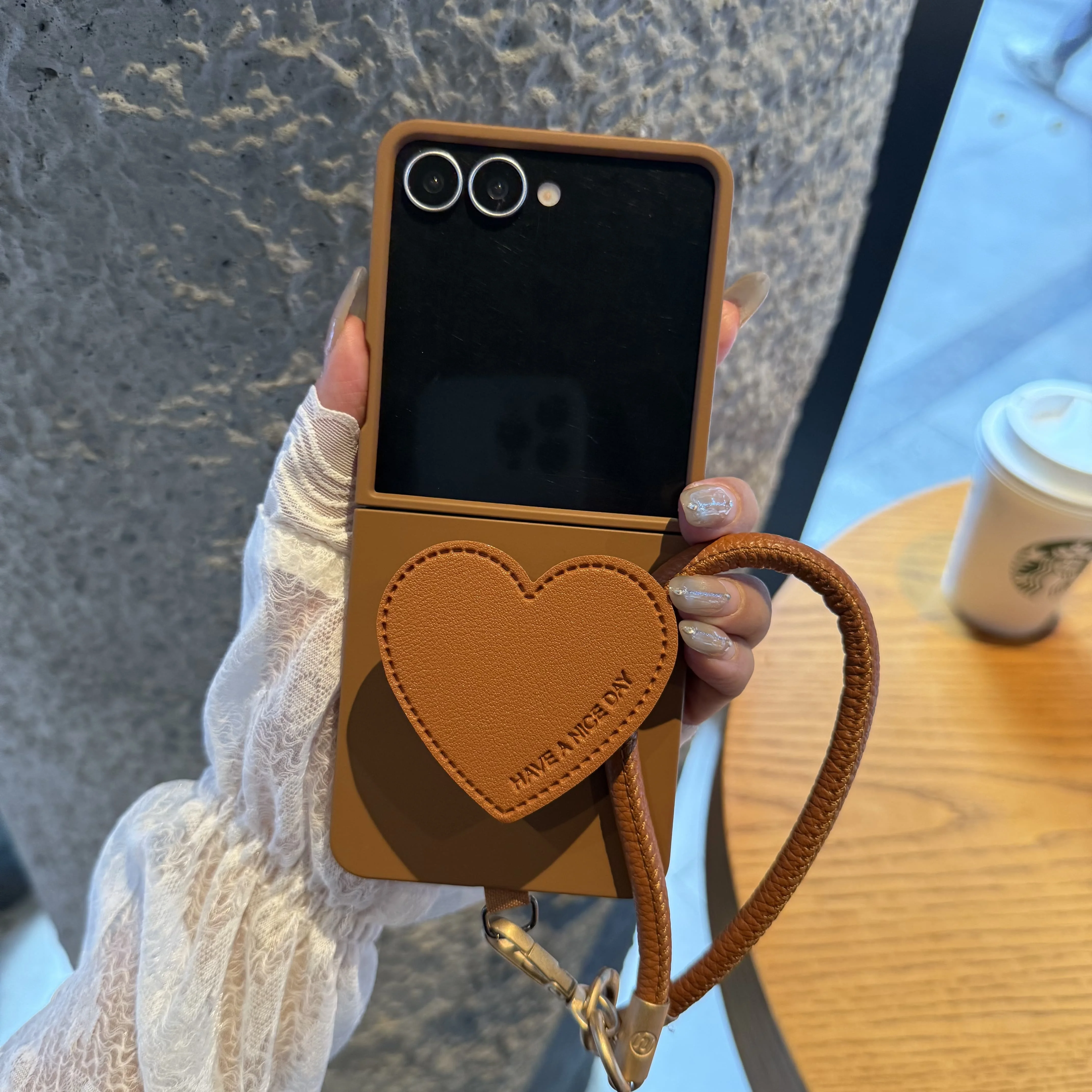 Love Heart Stand Holder Shockproof Cover with Rope Strap
