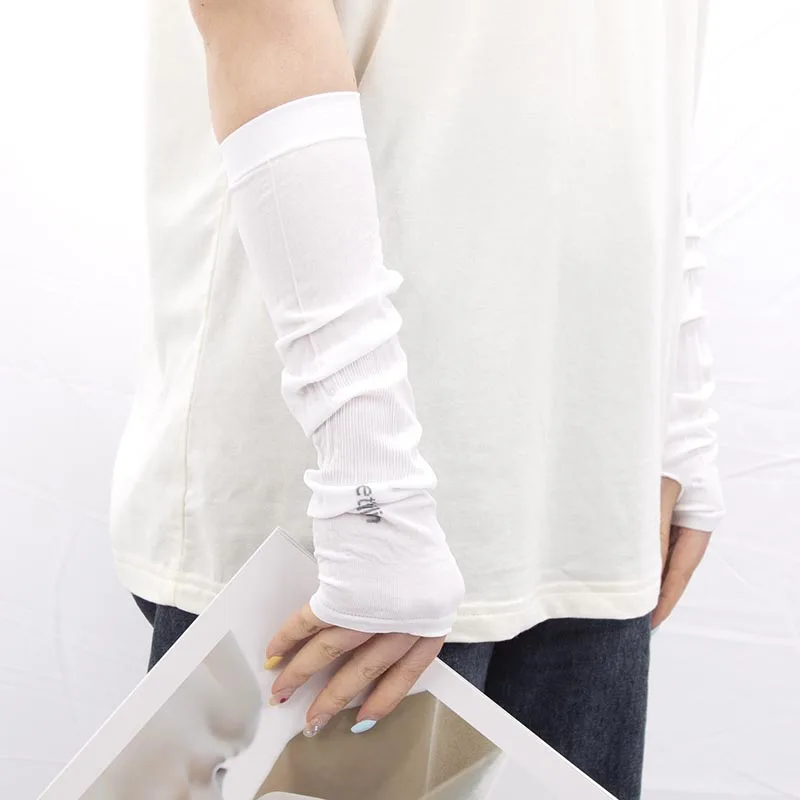1 Pair Unisex Summer Finger Sleeve Ice Cool Wearing High Elastic Elbow Spring Outdoor Riding Fingerless Fishing Ice Silk Sleeves fingerless gloves,half finger gloves,fingerless compression gloves,gaming finger sleeves,ice sleeves