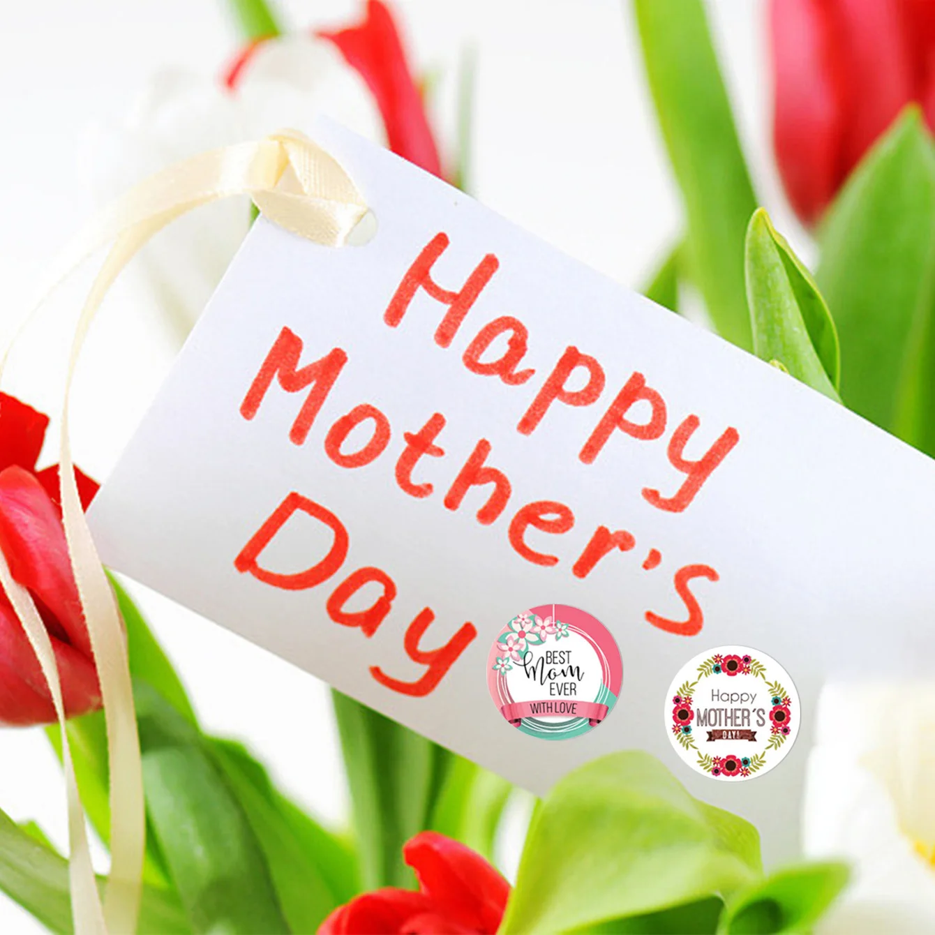 100-500pcs 해피 어머니의 날 스티커 봉투 물개 선물 포장 파티 호의 중소기업 용품에 대한 스티커 감사합니다