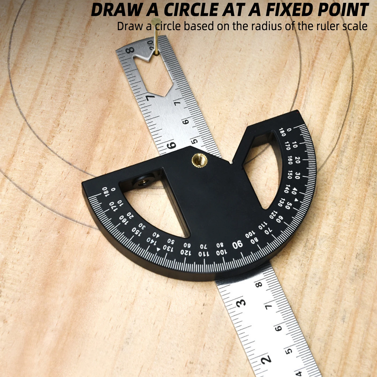 Digital Angle Protractor Angle Protractor Angle Measuring Tool 1PC Multi Functional Plastic 8 Inches Magnetic Suction Angle Ruler