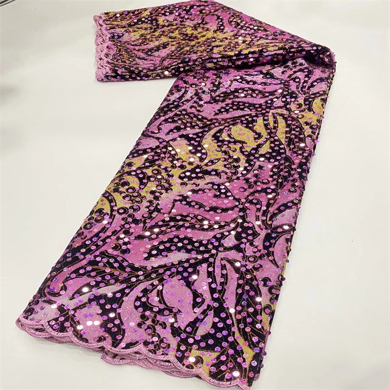 

SJ Lace African Sequence Net Lace Fabric 2022 High Quality Nigerian French Groom Sequins Tulle Lace Material For Wedding d12-25