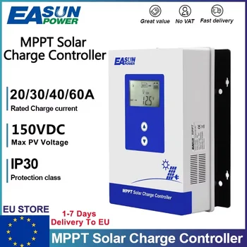 EASUN 60A 40A 30A 20A MPPT Solar Charge Controller Lead Acid Lithium Battery Regulador 12V 24V 48V Solar Controller LCD Displays