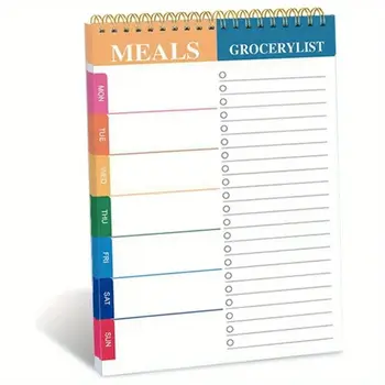 Agenda ampia da fare Pianificazione settimanale Blocco note Orari Agenda per notebook A5 Agenda settimanale per pasti Cancelleria senza data