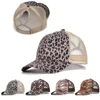 5 Style Leopard Print High Ponytail Ball Cap Women Snapback Summer Mesh Hat Female Fashion Hats Casual Adjustable Cap 1