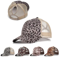 5 Style Leopard Print High Ponytail Ball Cap Women Snapback Summer Mesh Hat Female Fashion Hats Casual Adjustable Cap 1