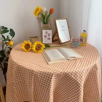 Dustproof Plaid Table Cloth Korean Tablecloth Simple Dining Desk Cover Rectangle Photo Background Cloth Living Room Decor 식탁보 2