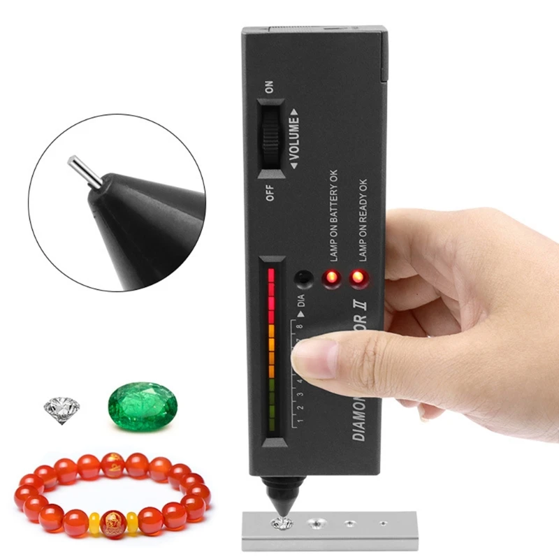 

Portable Diamond Tester Pen with LED Lighted Loupe Microscope Magnifying Glasses Kit Combo Jeweler Tool Replacement DropShipping
