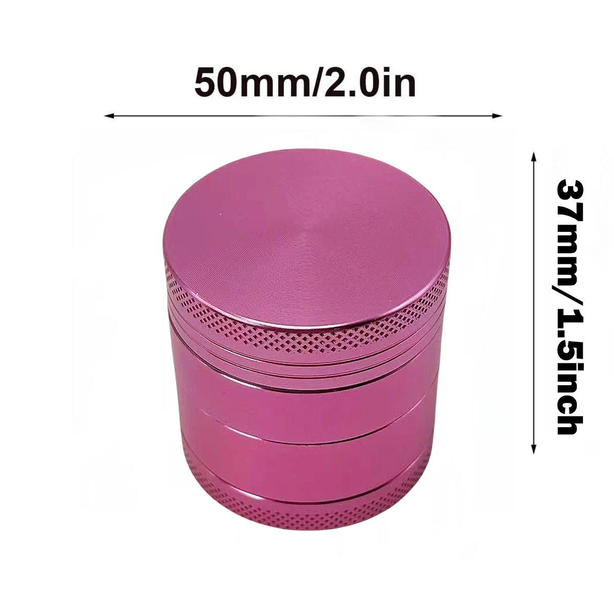 Herb Grinder 2inch Pink Aluminum 4-Layer Manual Salt Mill Spice Pepper Mortar Tobacco Raw Grass Cigarette Smoking Tool