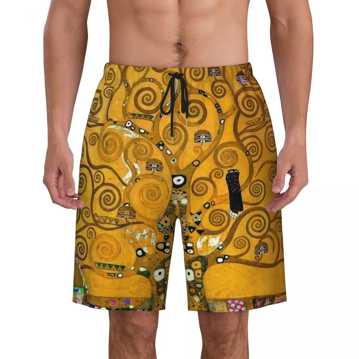 

Tree Of Life By Gustav Klimt Board Shorts Men Cool Beach Shorts Briefs Painting Art Quick Dry Swimming Trunks