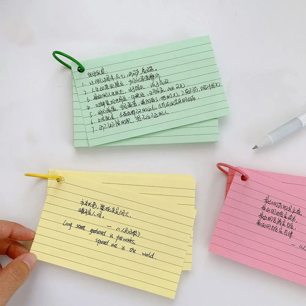 50Pcs Binder linea orizzontale Memo Book schede indice a fogli mobili schede Flash piccole schede di revisione per studio quaderni per ufficio - immagine 3