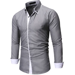 Camisas ocasionais do negócio do sólido das camisas do vestido do botão para baixo dos homens