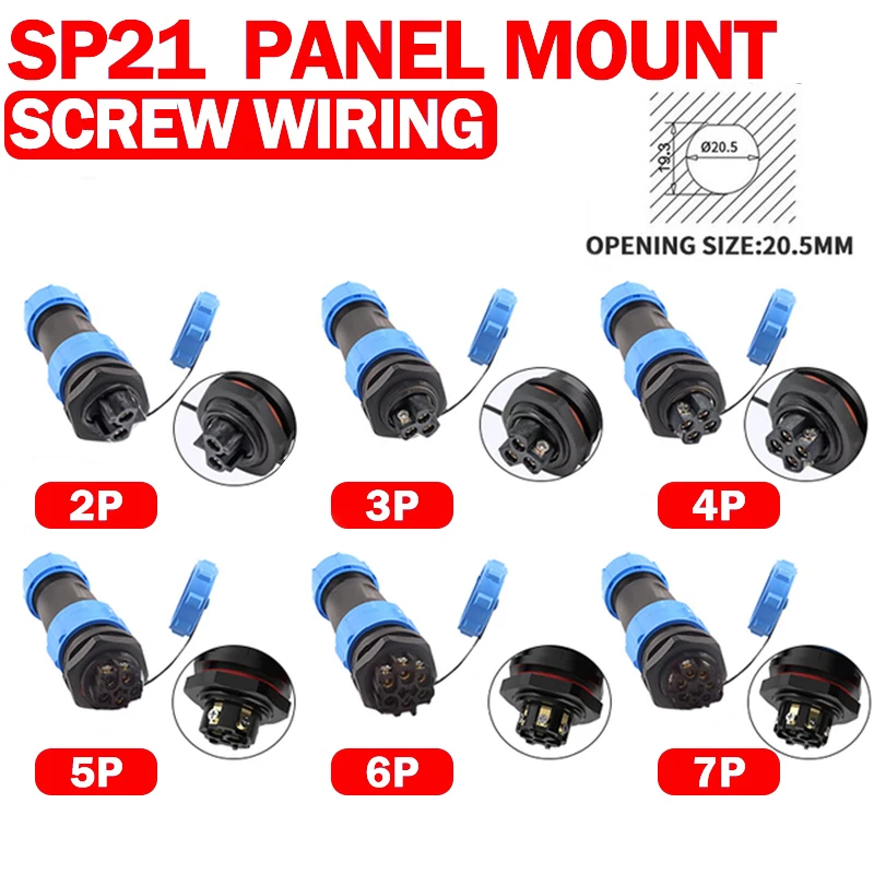 5/20Sets GX16 GX12 GX20 Male Female Circular Aviation Connector Plug SP17/21 QL16 Wire Panel Connector 2/3/4/5/6/7/8/9/10Pin