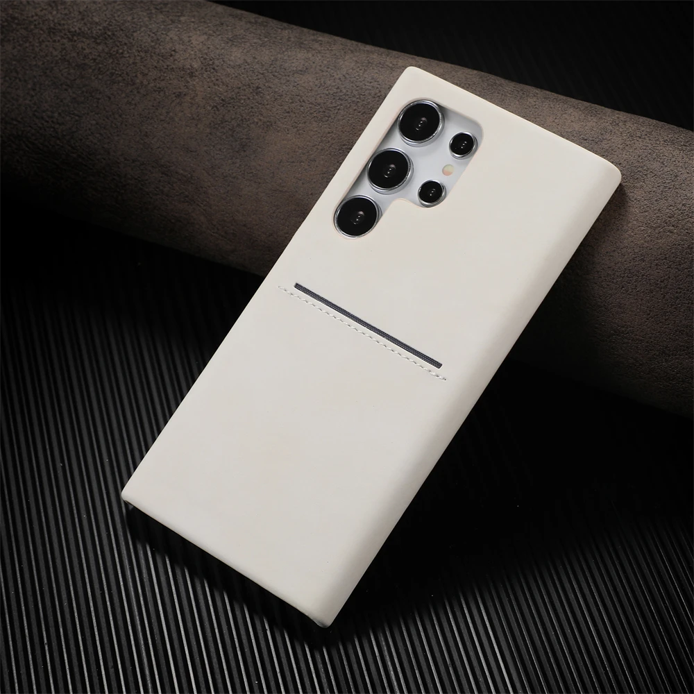 Retro Sheepskin Leather Card Slot Bumper Case with Matte Cover