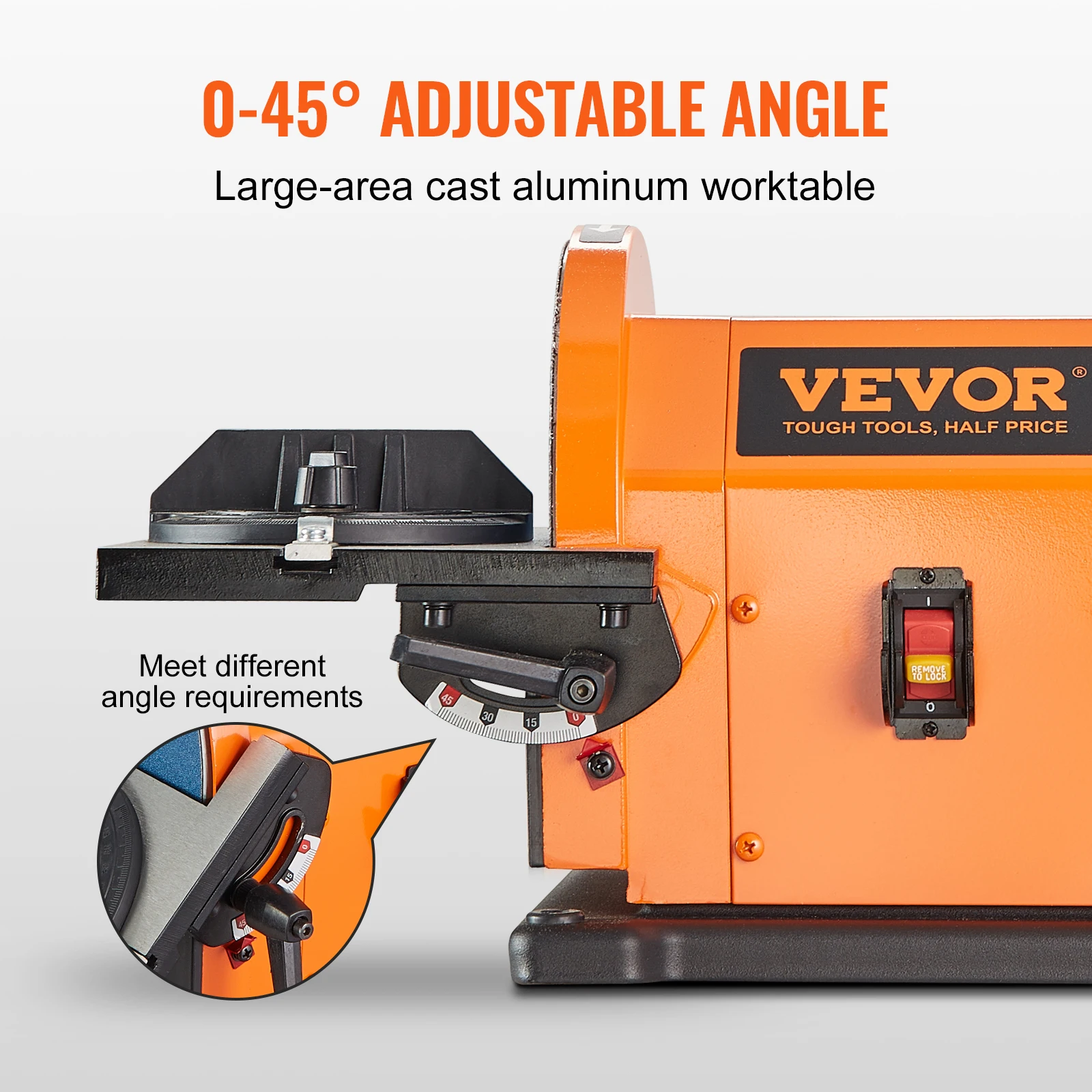 Belt Sander SucceBuy Belt Disc Sander Combo with 5A/4.3A/2.5A Induction Motor Woodworking Deburring Grinder