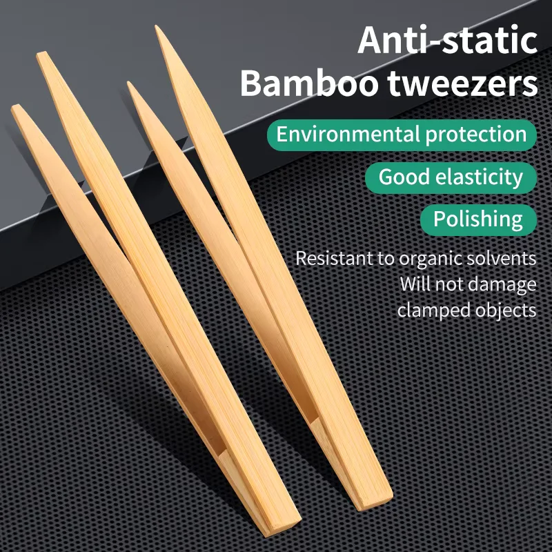 10pcs Bamboo Tea Clip Kitchen Salad Food Toast Tong Tweezer Bacon Sugar Ice Tea Multipurpose For Phone Electronic Repair