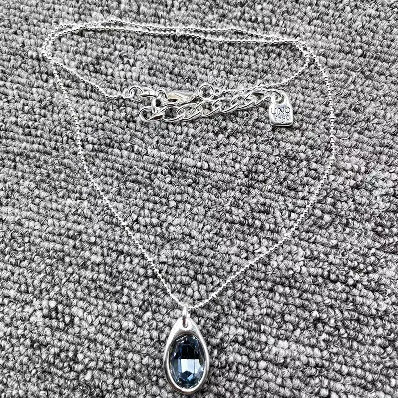 

2022 U NO De 50 New High Quality Original Fashion Electroplated 925 Silver Sapphire Pendant Necklace Jewelry Gift