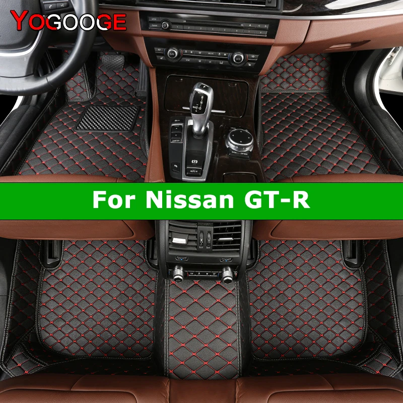 

YOGOOGE Custom Car Floor Mats For Nissan GT-R R35 GTR Auto Carpets Foot Coche Accessorie