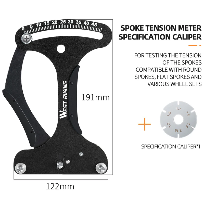 Tensiometro Per Raggi Bici In Alluminio Con 2 Chiavi - Misuratore Di Tensione Per Ruote, Strumento Di Calibrazione Professionale Per Ciclisti - 2