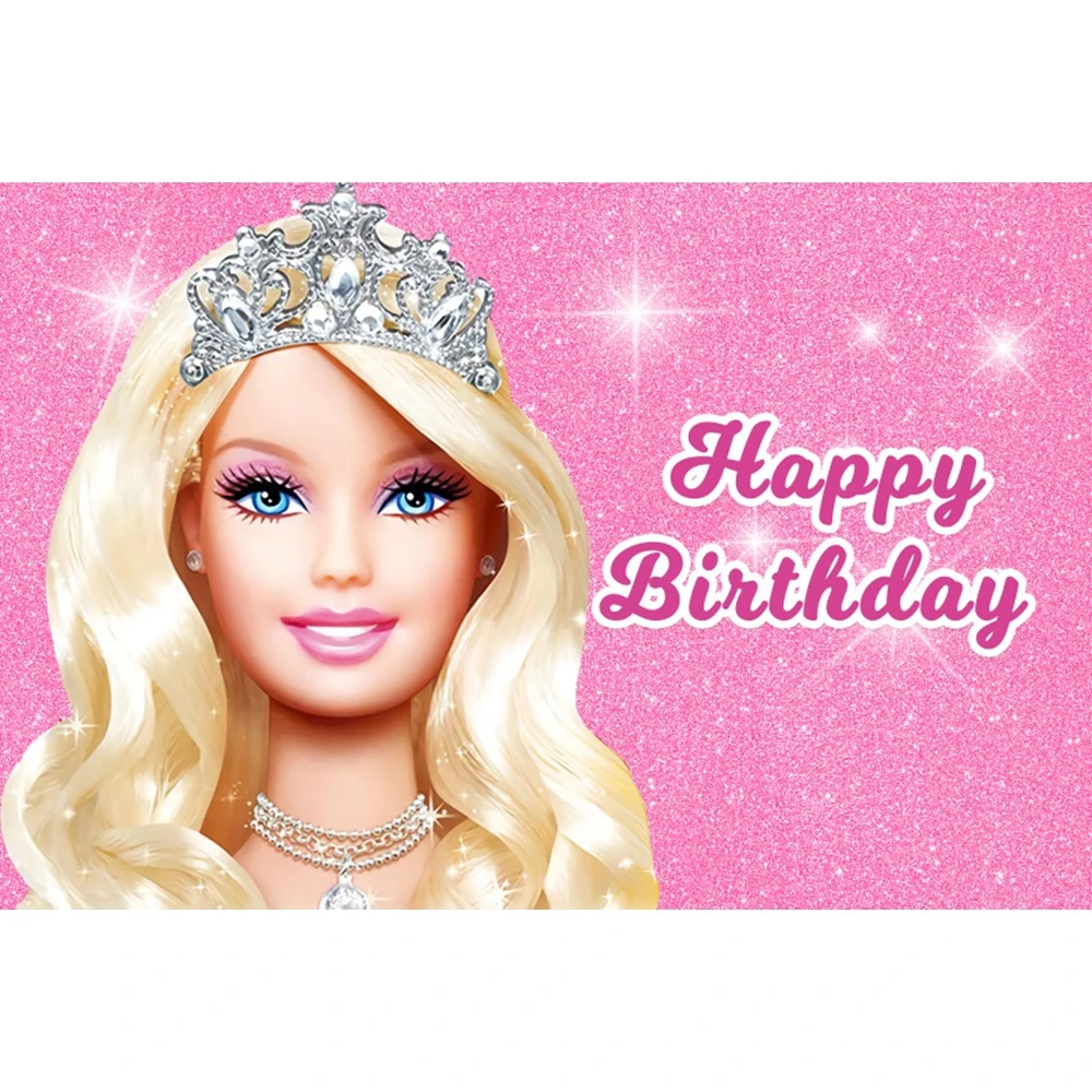 Photo Backdrop Party Decoration Covers Photography Auxiliary Props Barbie Princess Party Backdrop Photography Banner Cake Table Decoration Photo Background