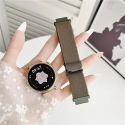 Elastic Magnetic Nylon Loop Band, 20mm 22mm 18mm, Universal Smartwatch Strap - Universal 20mm (Army green)