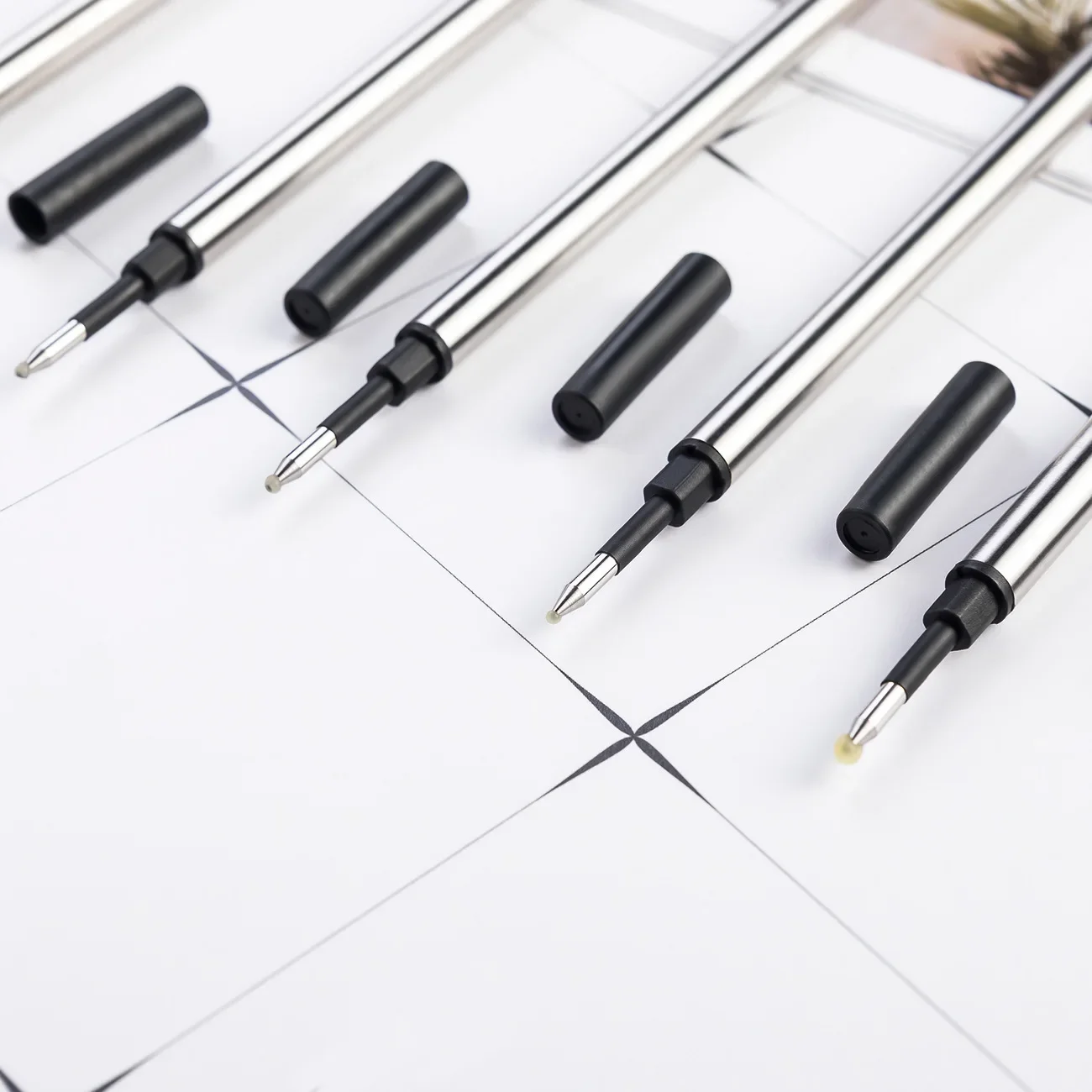 10/20Pcs Pen Refill Different Metal Ballpoint Pen Refills Office School Stationery Gifts Pen Choose Blue Black Refills Pen Sale 4