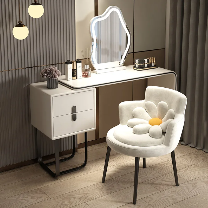

Luxury Mirror Dressers White Drawer Bedroom Makeup Vanity Dressers Storage Elegant Dressing Table Tocador Maquillaje Decoration