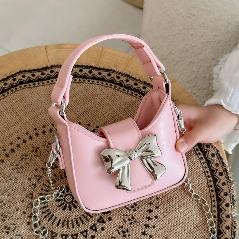 Korean Style Girl Princess Bag Cute Sweet Bow Chain Crossbody Bags for Girls Bowknot Hand Bags Toddler Purses and Handbags Gift