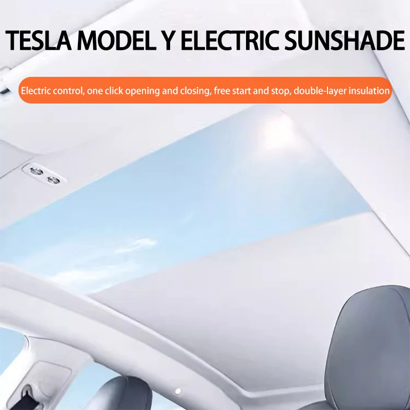 Tesla панорамный Электрический солнцезащитный козырек для модели Y встроенный автомобильный козырек на крышу выдвижной солнцезащитный козырек 2024 интерьер 2021-23 Аксессуары