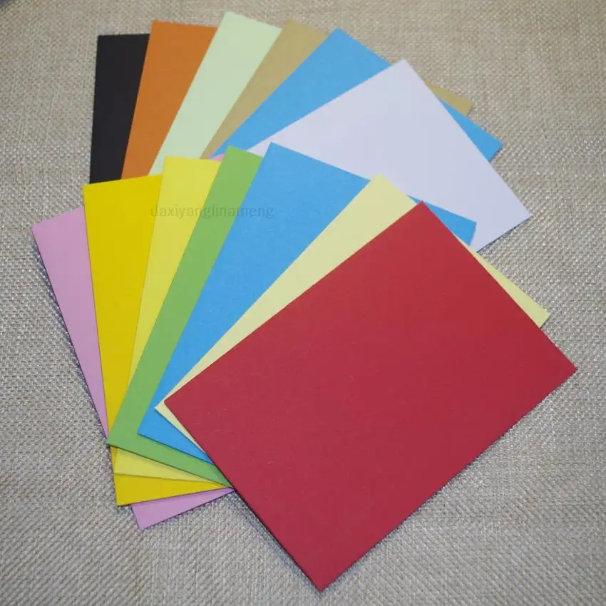 100 Stück Lxw: 11,7 x 8 cm, bunter Mini-Kraftumschlag, Business-VIP-Karte, kleine Hochzeitsfeier-Einladungskarte, Papierumschläge, Büro – Detail 2