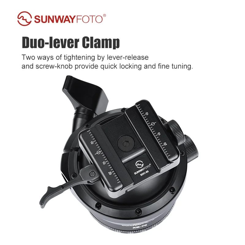 Sunwayfoto DDH-02i panning clamp testa panoramica morsetto