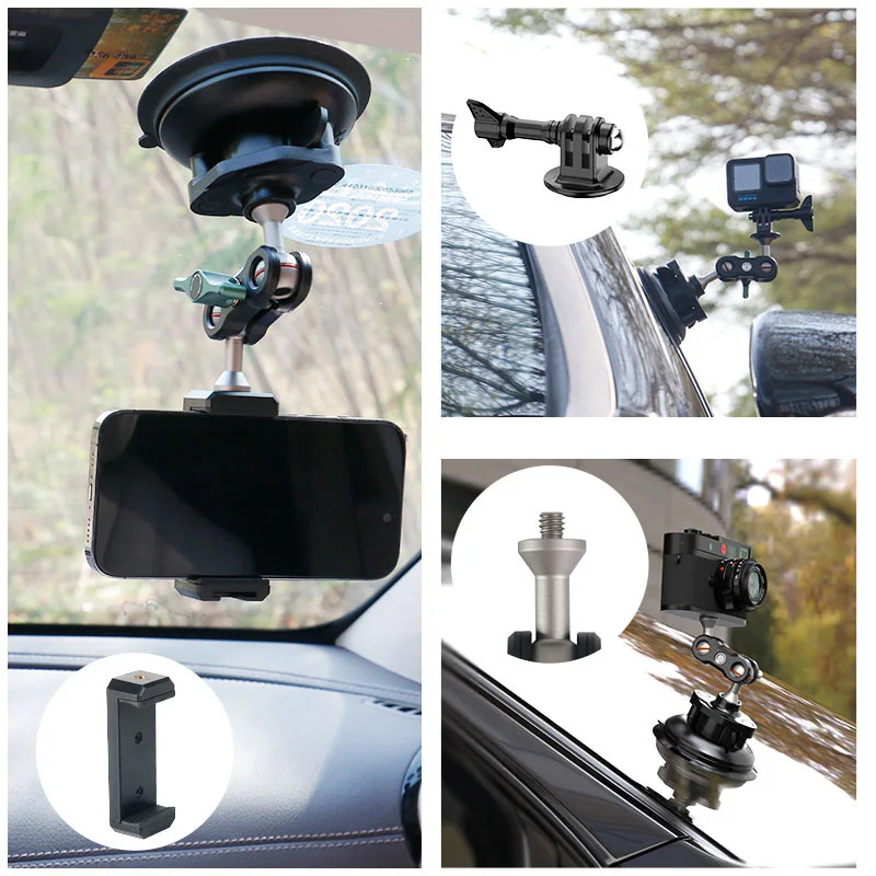 para Gopro Insta360 Osmo Acessórios Esportes Câmera de Sucção de Navegação Auto-temporizador Fixo Ventosa Montagem do Carro Acessórios - Image 4