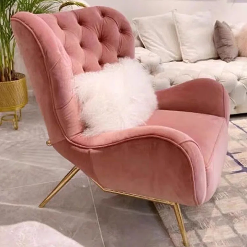 

Lounge Modern Living Room Sofas Nordic Luxury Pink Armrest Bedroom Sofas Stretch Plush Cute Wohnzimmer Sofas Home Furniture