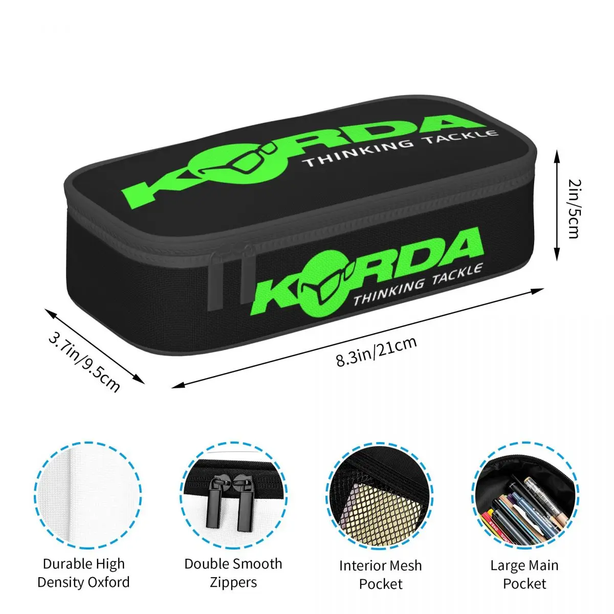 Kordas Fishing Kawaii Pencil Case Boys Gilrs Large Storage Fish Carp Fisherman Gift Pencil Pouch Students Stationery pencil cases