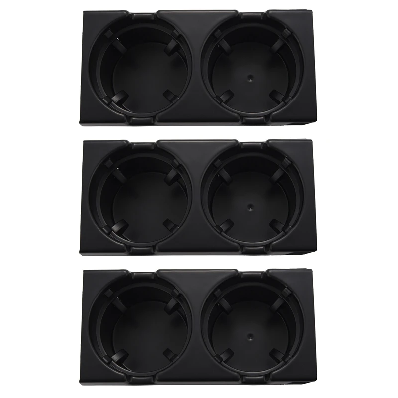 

3X Car Center Console Water Cup Holder Beverage Bottle Holder Coin Tray For Bmw 3 Series E46 318I 320I 98-06 Black