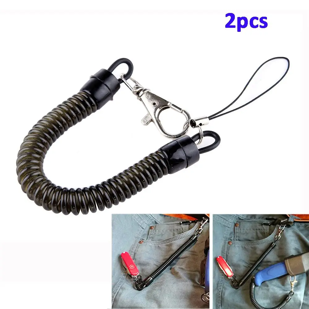 

Plastic Practical Hiking Anti-lost Anti-theft Telescopic String Mobile Phone Key Spring Rope Keychain Buckle Lanyard