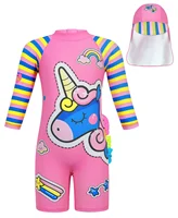 Jurebecia Girls 1-Piece UV Protection Swimwear Kids Cartoon Swimming Costume Child Rush Guard Swimsuit Beach Holiday Swim Wear 3