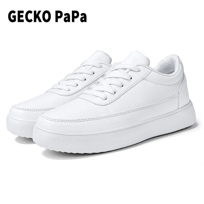 

Fashion Women Shoes Spring White Leather Chunky Sneakers Women Breathable Lace Up Casual Shoes Feminino Comfort Vulcanized Shoes