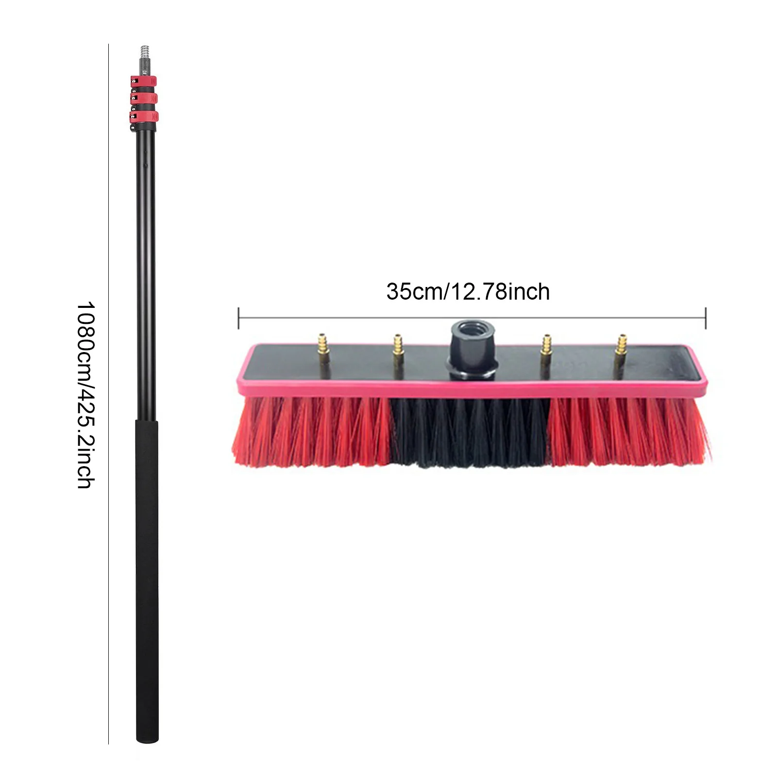 Window Cleaning Pole Extendable Cleaning Brush Kit Telescopic Water Supply Brush Kit Lightweight Solar Panel Cleaning Tool