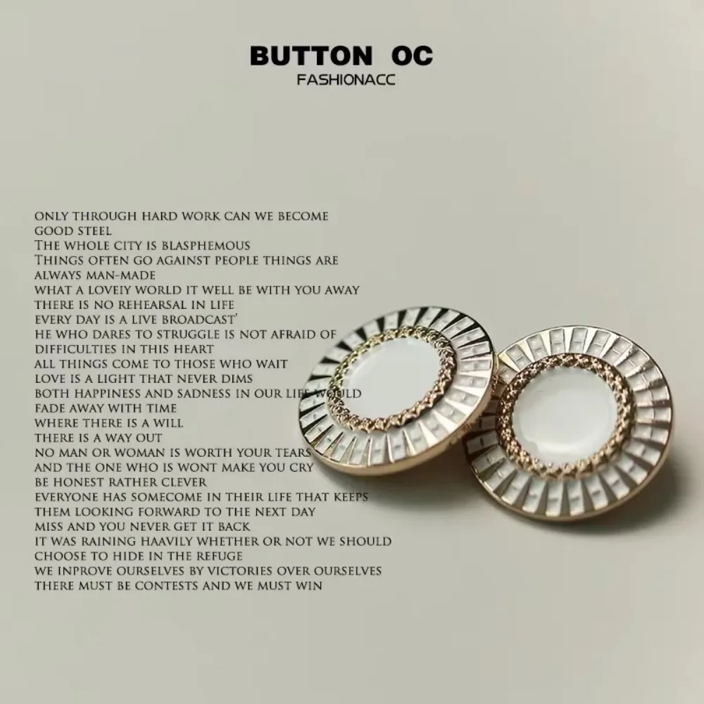 블랙 앤 화이트 메탈 버튼 골드 트림, 가디건 블레이저 재킷 코트 장식 버튼에 적합, 10 세트 패션