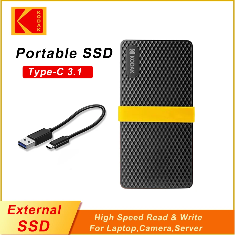 Kodak X200 Portable SSD 1TB 512G USB 3.1 Type C External Drive Hard Disk 512GB 256GB Solid State Drive For PS4 Laptop Macbook PC external hard drive solid flash drive