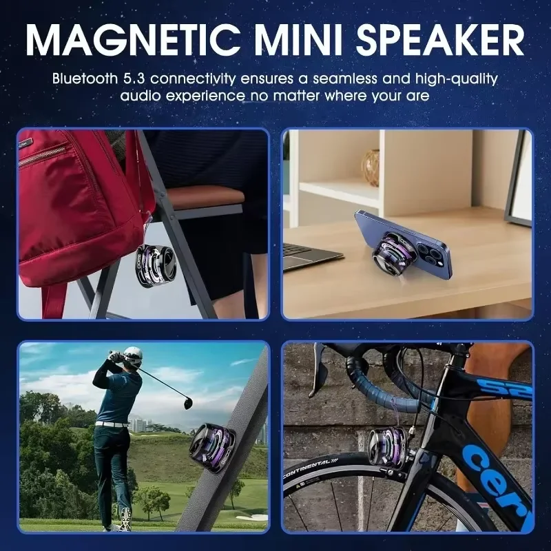 Bluetooth Speaker Portable G200 RGB Lighting Magnetic BT5.0 Mini Sound Box 7 Hours Playback Phone Holder