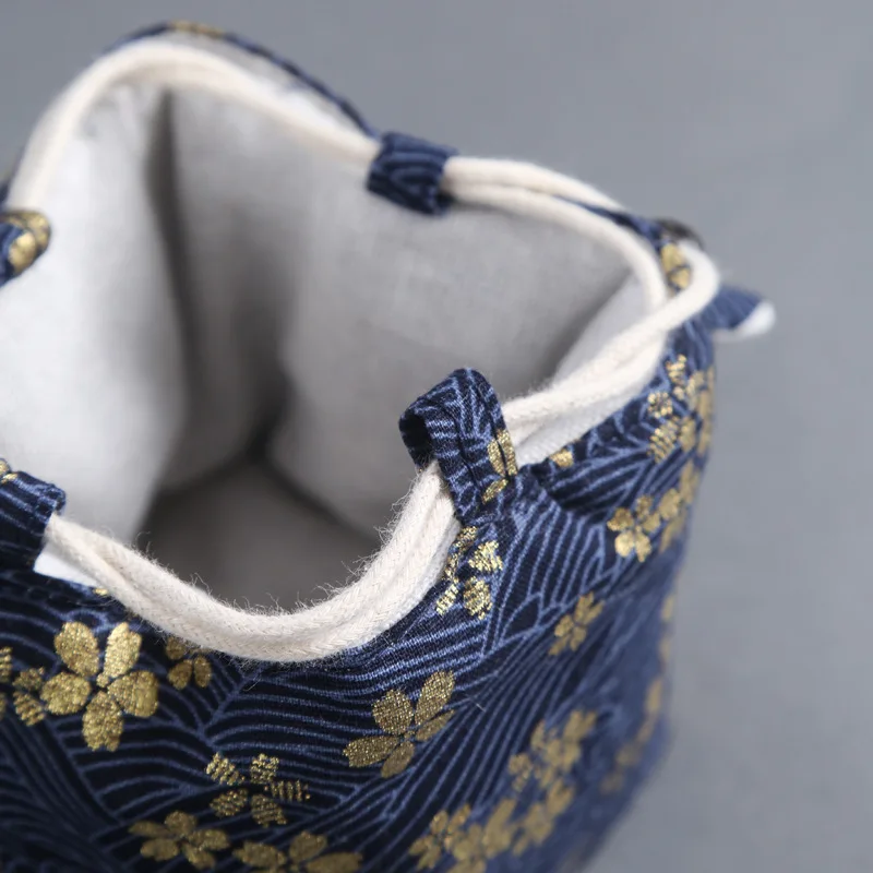 Chinese Style Cotton Linen Storage Bag Travel Tea Set Tea Cup Teapot Portable Bag Sorting Ceremony Accessories ZD45