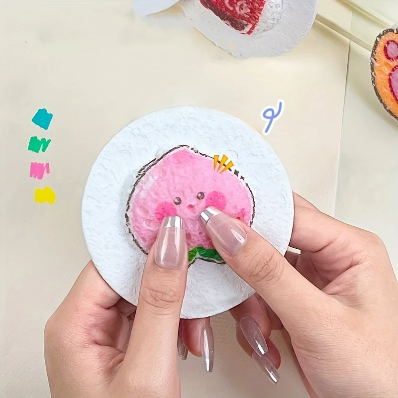 10 Pezzi di Carta Espandibile ad Acqua, Carta Artistica 3D Fai-da-Te, Carta Creativa per Pittura con Texture in Schiuma 3D - immagine 3