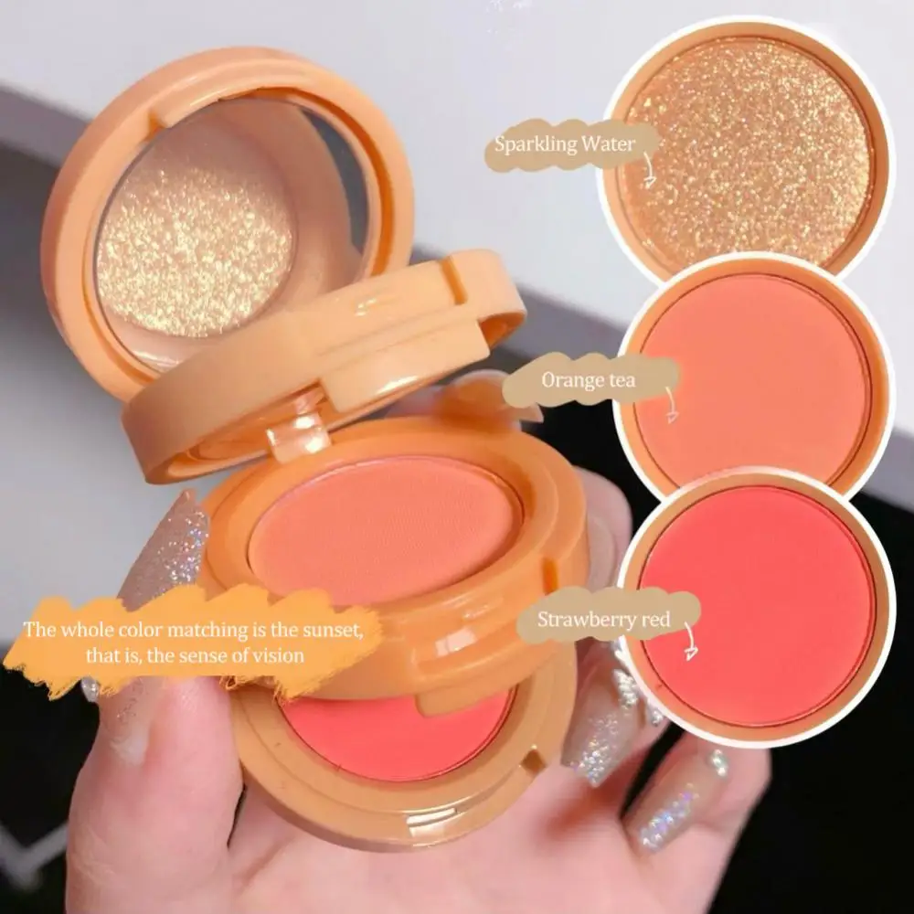 3In1BlushPaletteThreelayerBlusherHighlighterContouringPeach