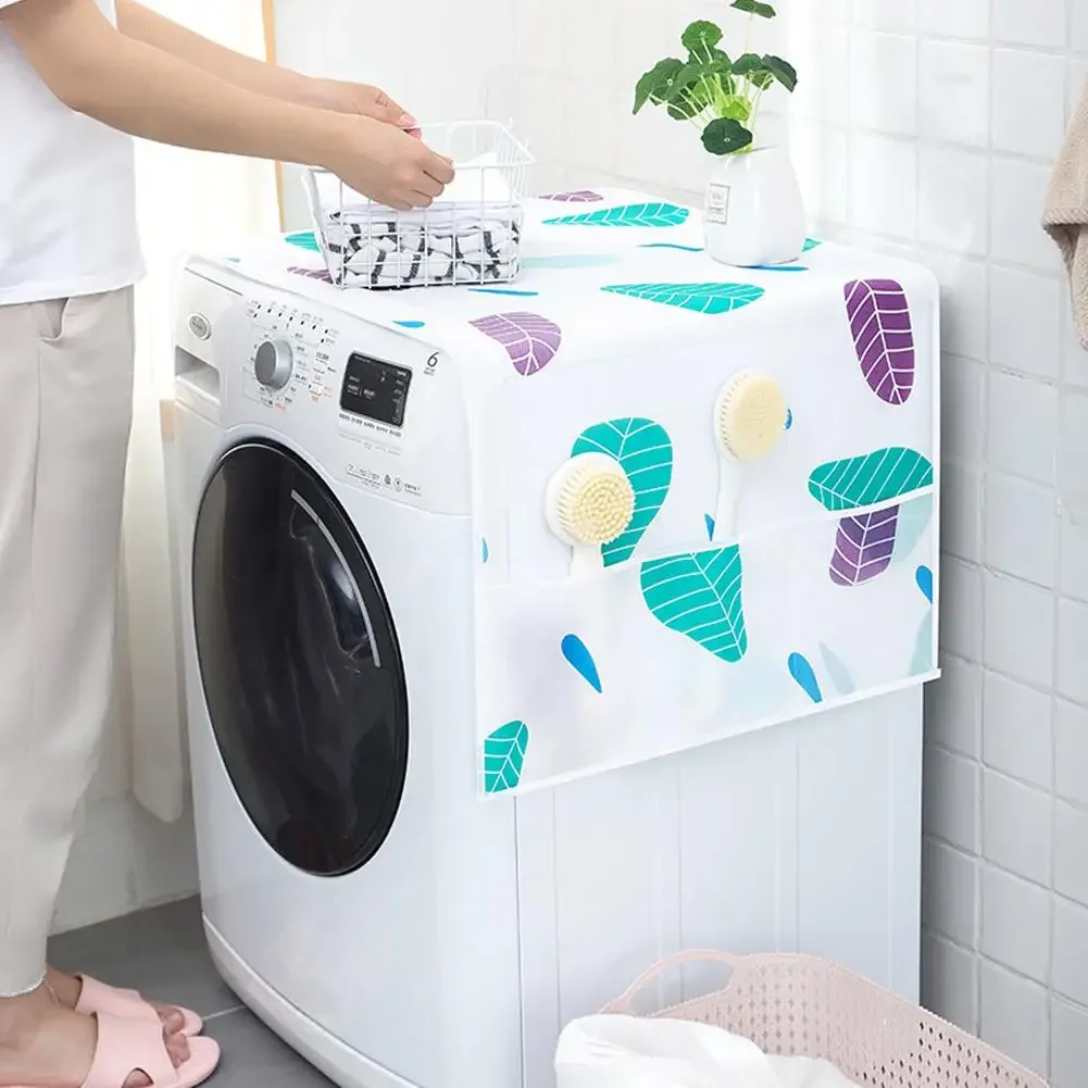 Waterproof Fridge & Washing Machine Cover – Anti-Dust PEVA Cloth with Storage Pockets 13 S9d10769a64014e4287dd7bfe3d545ba6V